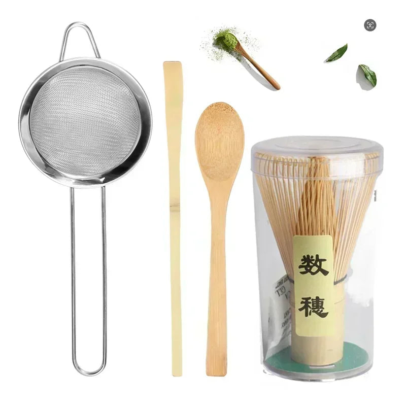 Matcha Bamboo Tea Set – 4-Pieces Kit