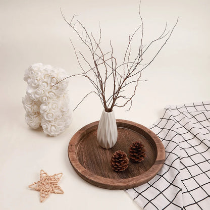 Wooden Round Plate – Rustic Heat-Resistant Serving Mat