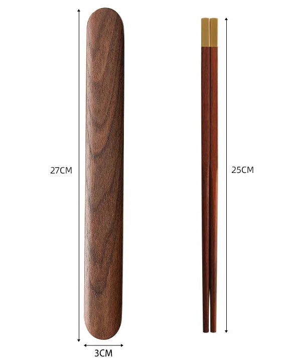 Wooden Cutlery Travel Set – Spoon, Fork & Chopsticks with Box