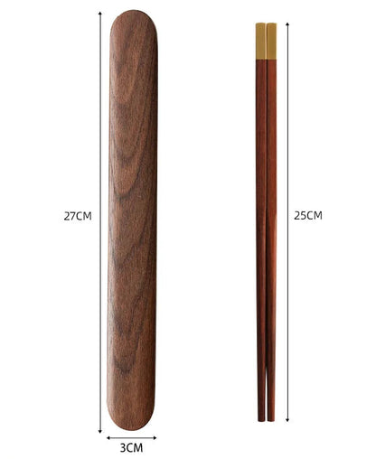 Wooden Cutlery Travel Set – Spoon, Fork & Chopsticks with Box