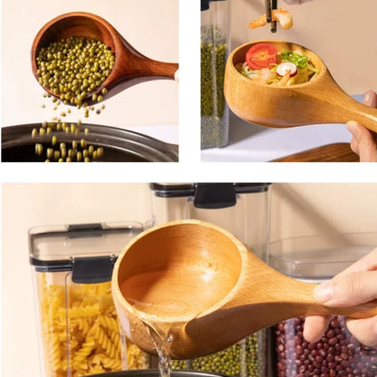 Large Wooden Scoop Spoon – Natural Kitchen Ladle