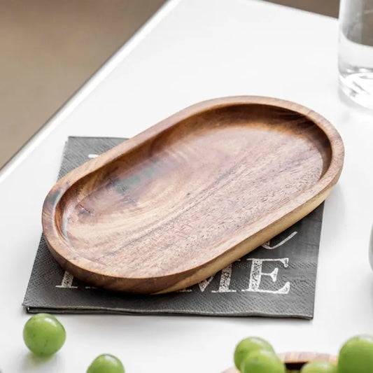 Acacia Oval Wooden Serving Tray