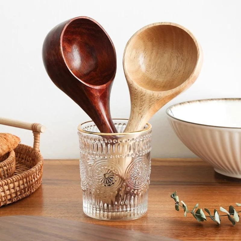 Large Wooden Scoop Spoon – Natural Kitchen Ladle