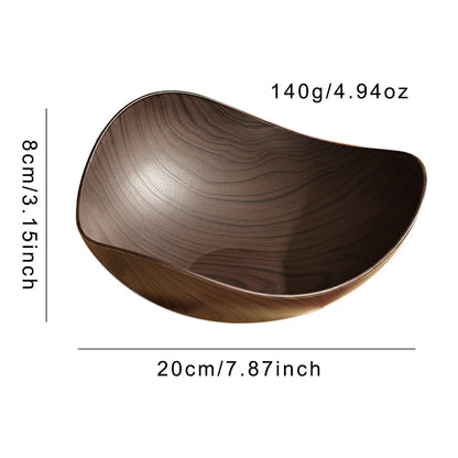 Wood Grain Snack Bowl – Creative Curved Design