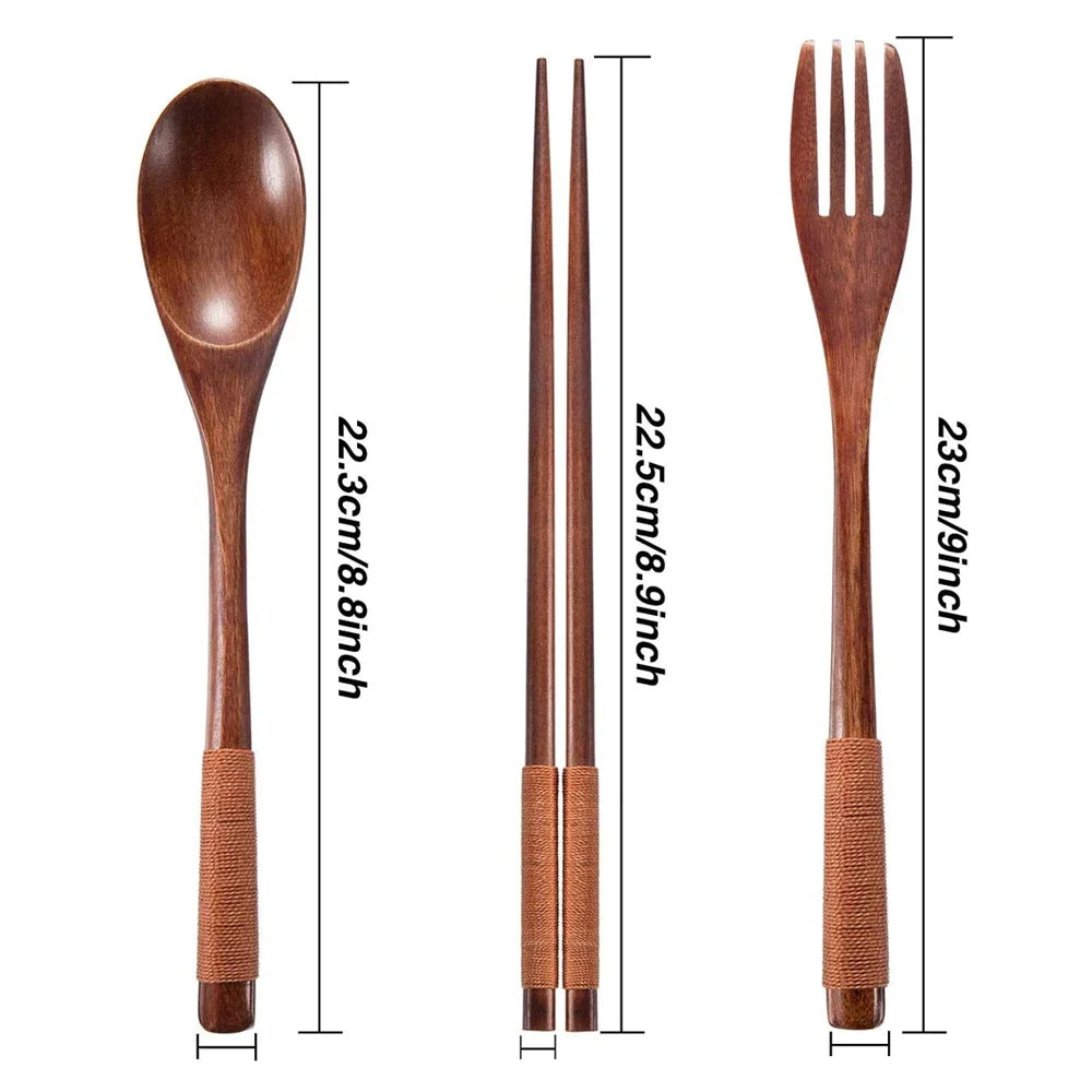 3-Piece Wooden Cutlery Set