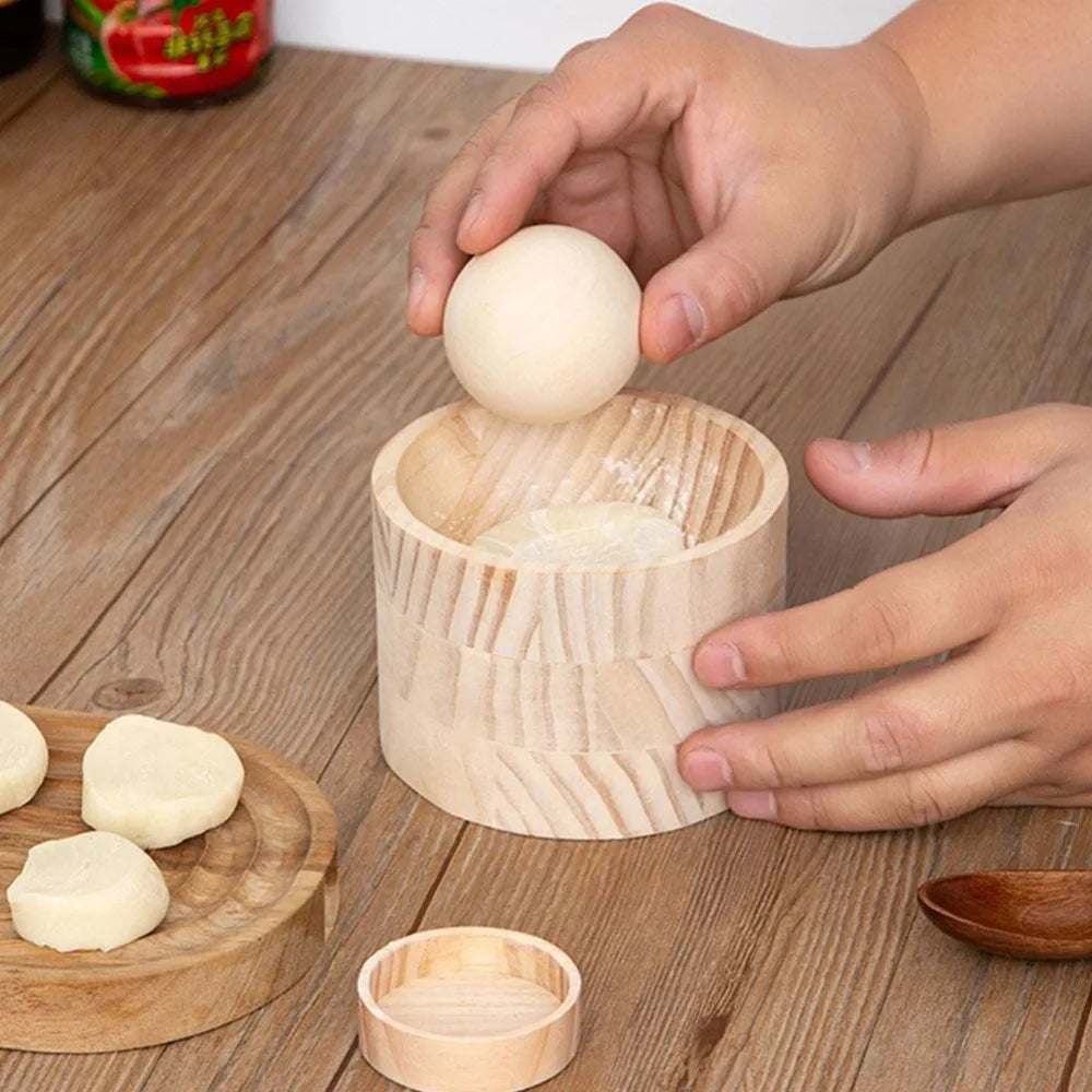 Wooden Dumpling Maker – Reusable Dough Pressing Tool