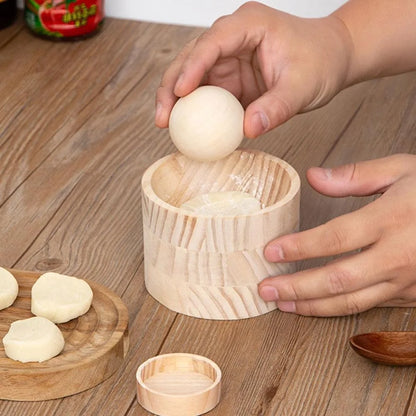 Wooden Dumpling Maker – Reusable Dough Pressing Tool