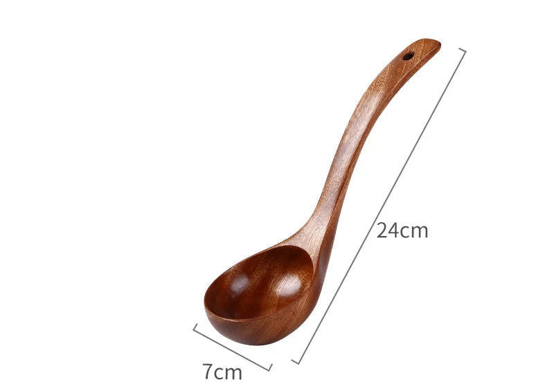 Wooden Soup Spoon with Long Handle