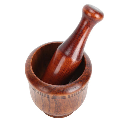 Wooden Garlic Grinder & Mortar Set