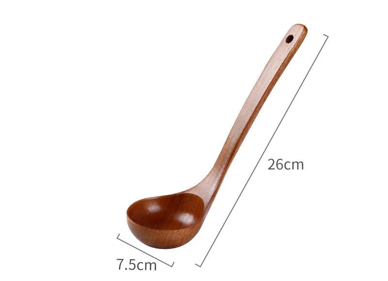 Wooden Soup Spoon with Long Handle