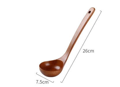 Wooden Soup Spoon with Long Handle