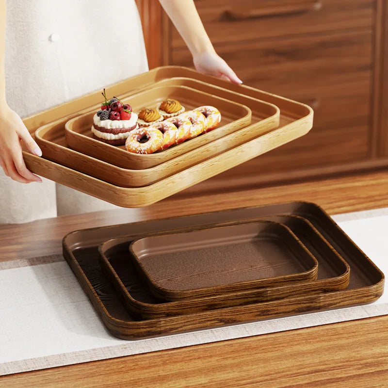 Rustic Wood Grain Serving Tray