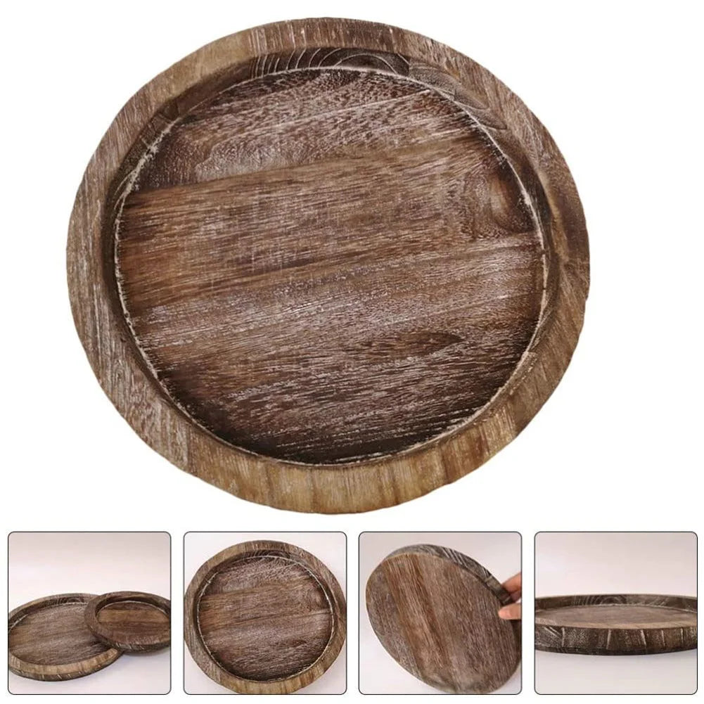 Wooden Round Plate – Rustic Heat-Resistant Serving Mat