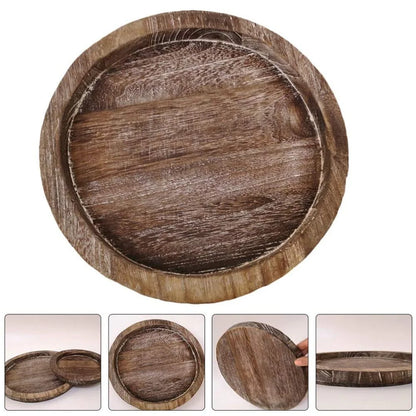 Wooden Round Plate – Rustic Heat-Resistant Serving Mat