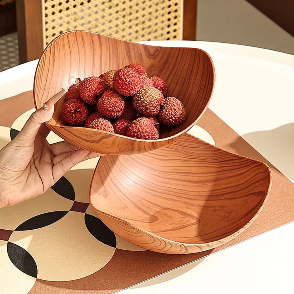 Wood Grain Snack Bowl – Creative Curved Design