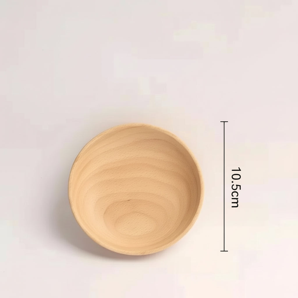 Round Wooden Dessert Plate – Natural Solid Wood Dish
