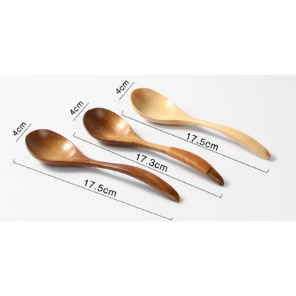 Wooden Soup Spoon Set – Solid Wood Kitchen Utensils