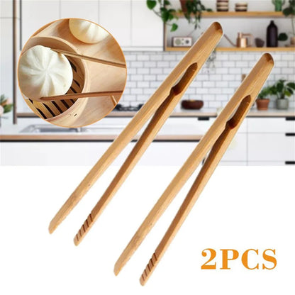 Set of 2 Bamboo Wooden Tongs