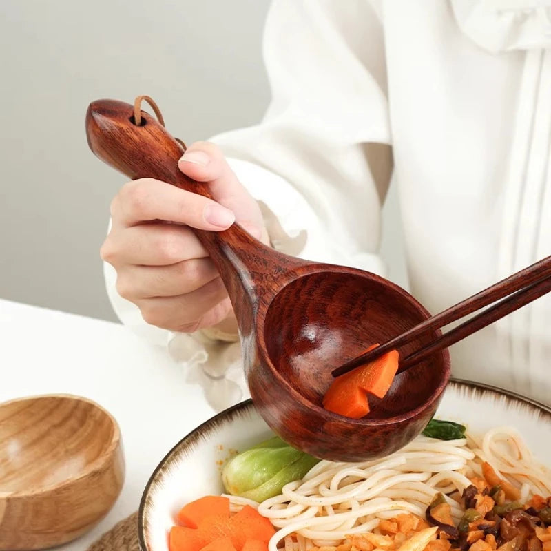 Large Wooden Scoop Spoon – Natural Kitchen Ladle