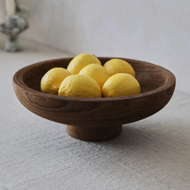 Natural Wooden Fruit Bowl – Wabi-Sabi Style