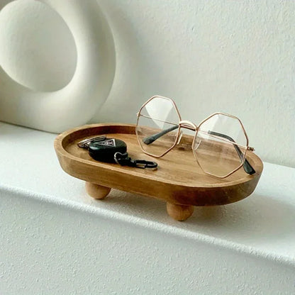 Oval Wooden Tray with Legs – Multi-Functional Design