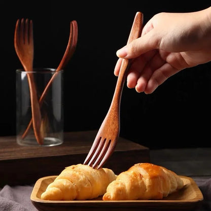 Wooden Fork Set – Natural Dessert & Salad Forks