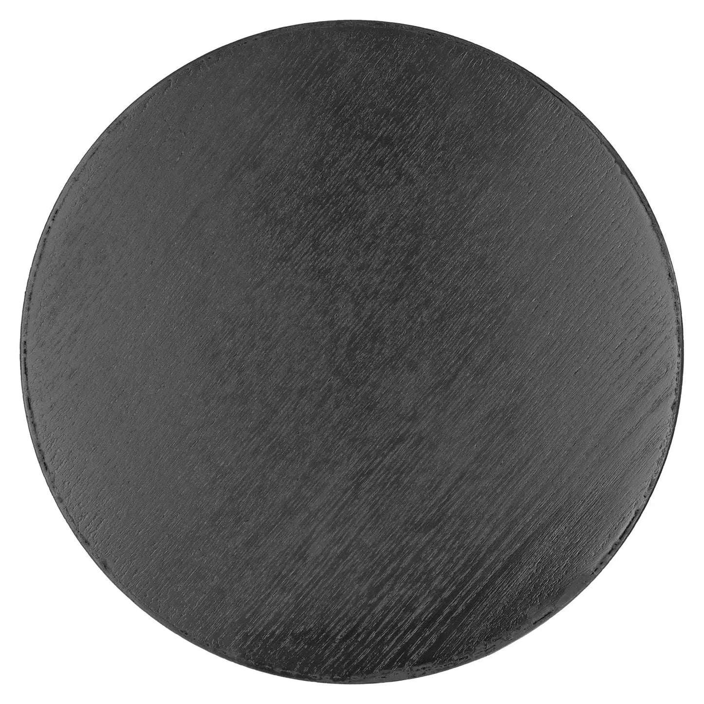 Black Wooden Serving Tray – Round Minimal Design