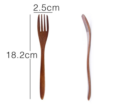 Wooden Fork Set – Natural Dessert & Salad Forks