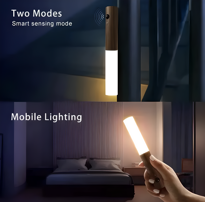 Rechargeable Motion Sensor Wooden Wall Light – Magnetic Sconce