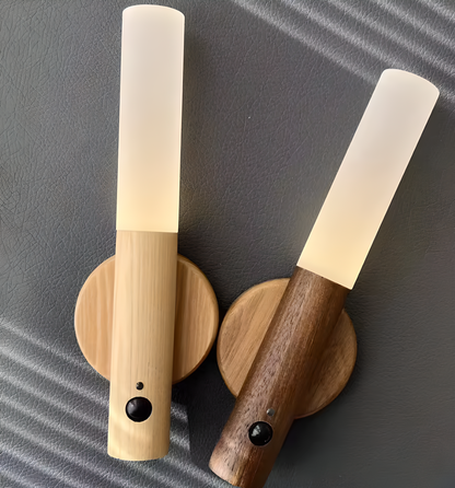 Rechargeable Motion Sensor Wooden Wall Light – Magnetic Sconce