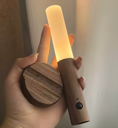 Rechargeable Motion Sensor Wooden Wall Light – Magnetic Sconce