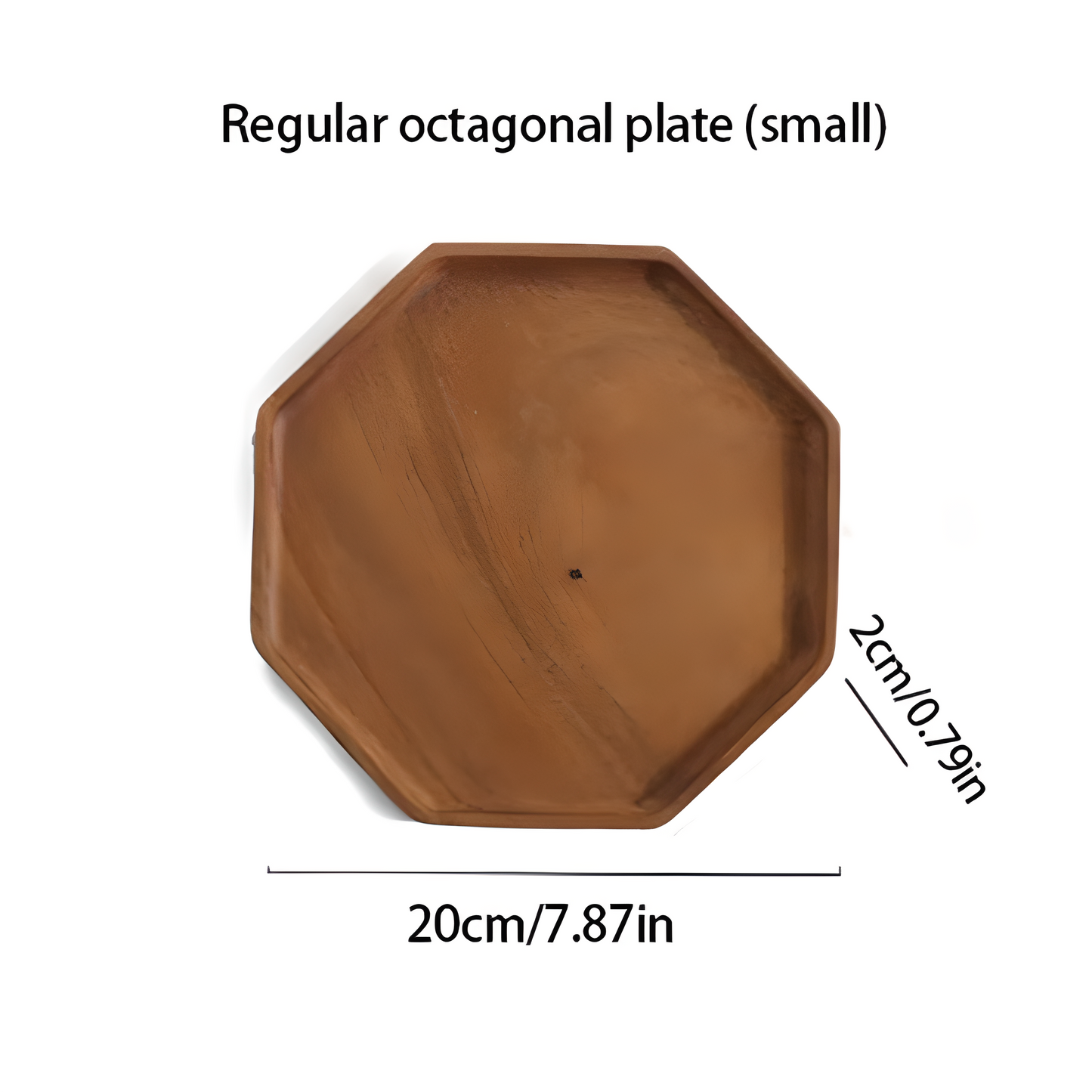 Acacia Wood Octagonal Dinner Plate