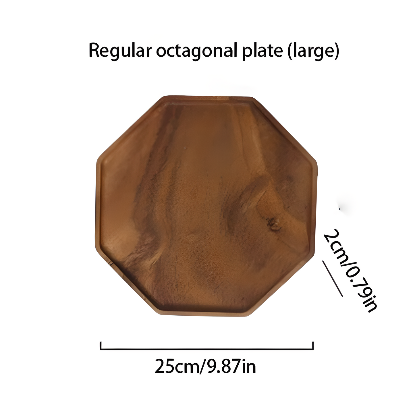 Acacia Wood Octagonal Dinner Plate