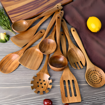 Wooden Kitchen Utensil Set – 10 Pieces
