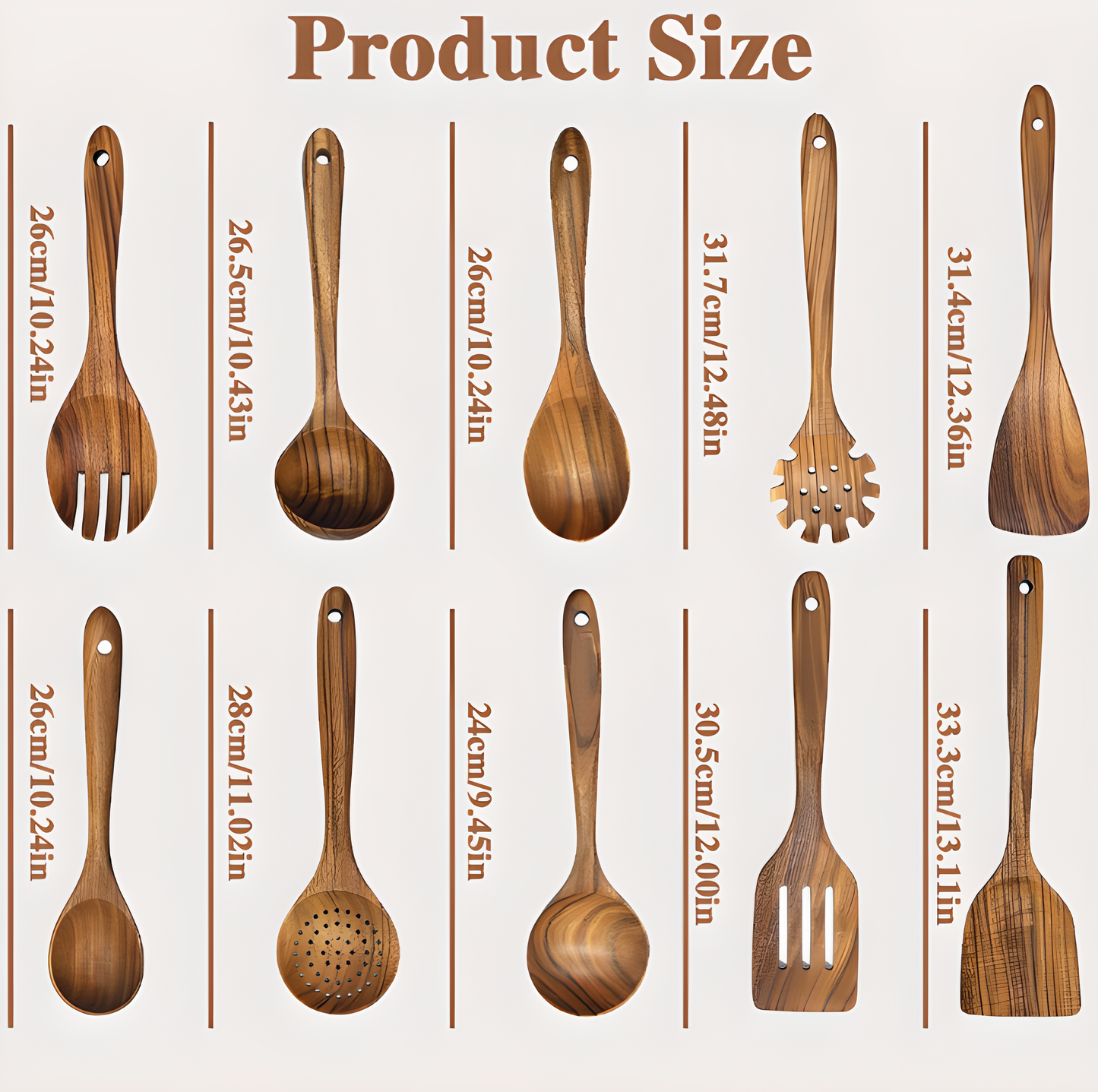 Wooden Kitchen Utensil Set – 10 Pieces