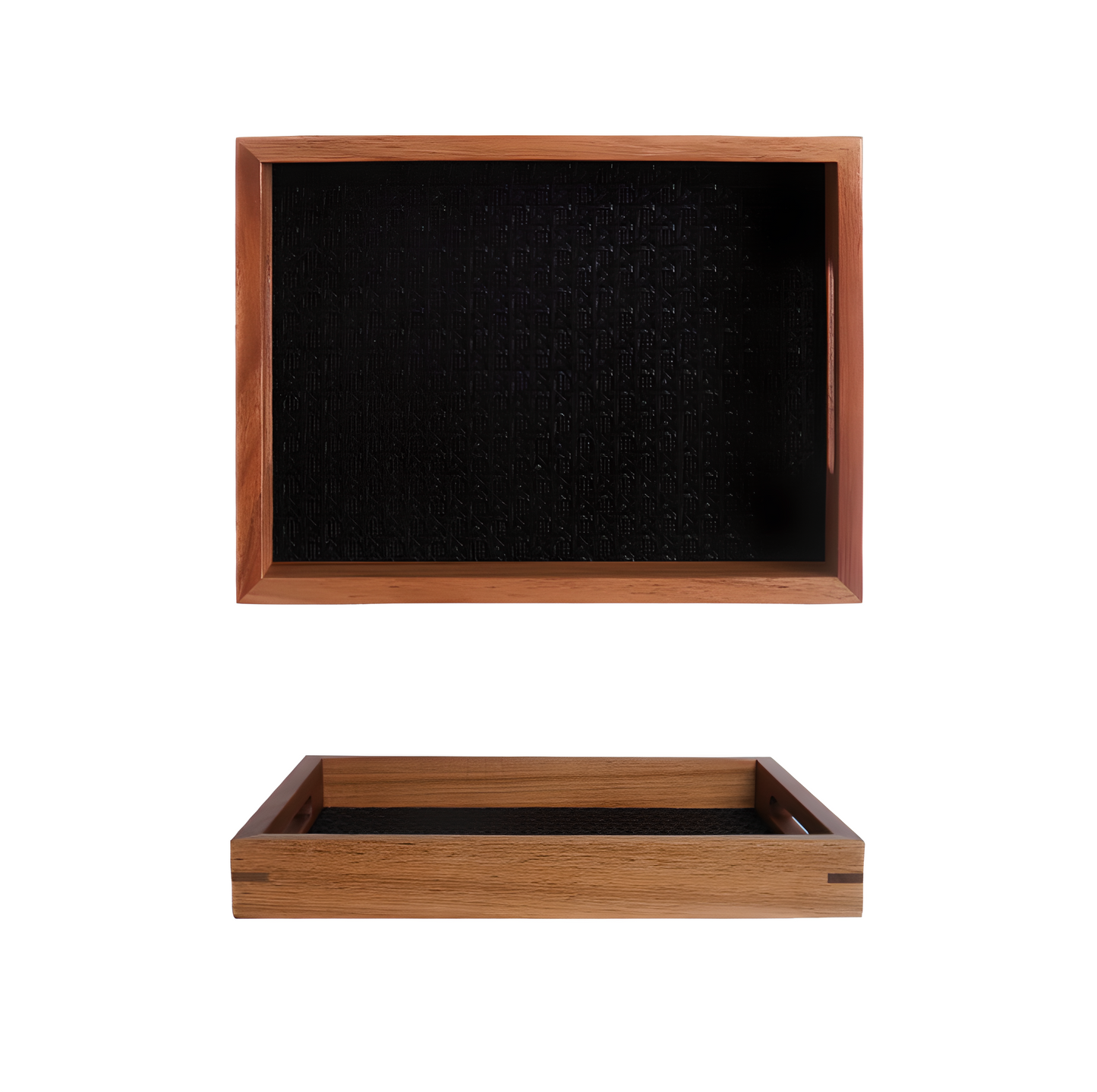 Natural Acacia Display Tray – Woven Rattan