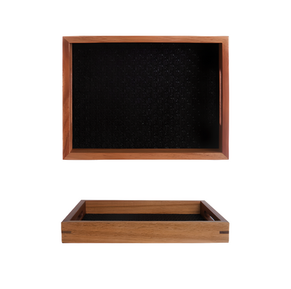 Natural Acacia Display Tray – Woven Rattan