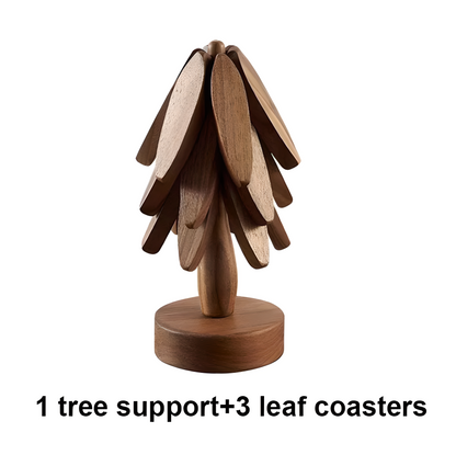 Wooden Tree Trivet & Coaster Set