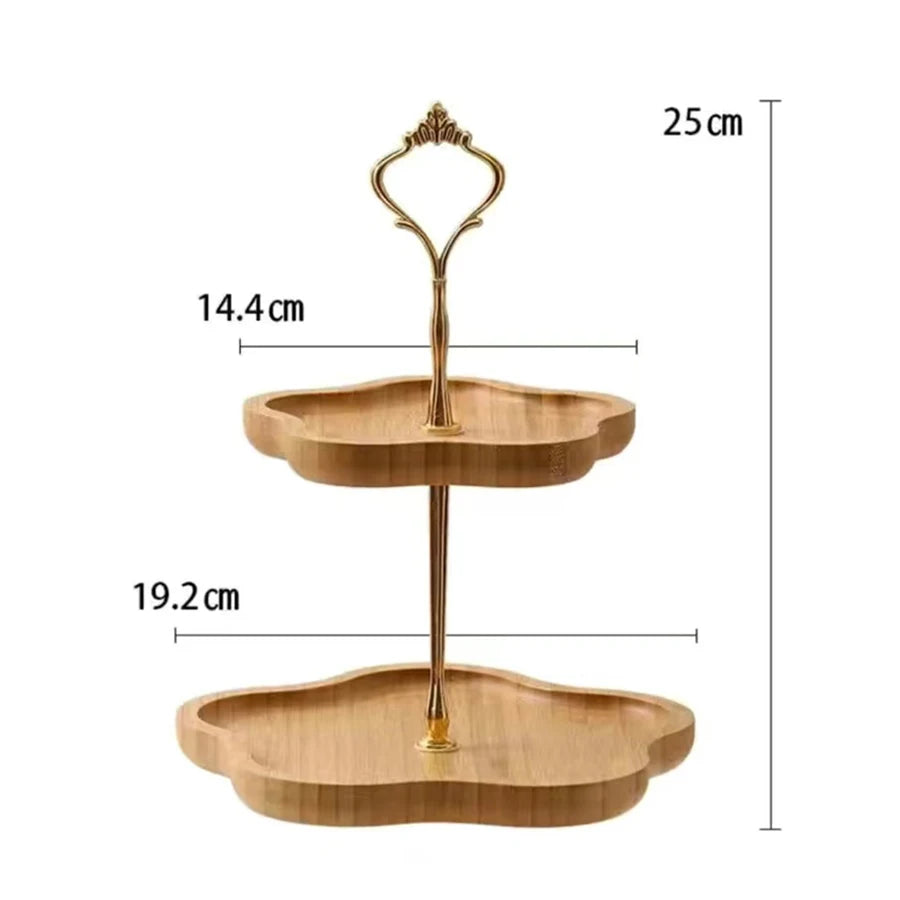 3/2-Tier Wooden Dessert & Cake Stand