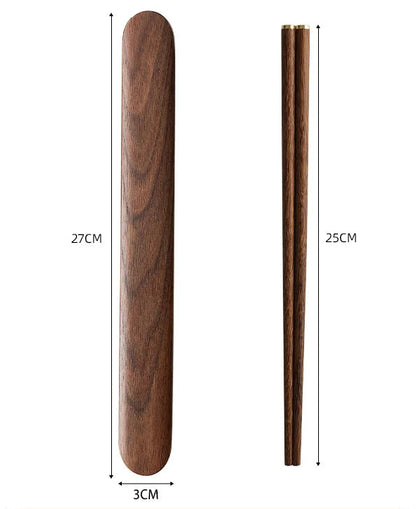 Wooden Cutlery Travel Set – Spoon, Fork & Chopsticks with Box