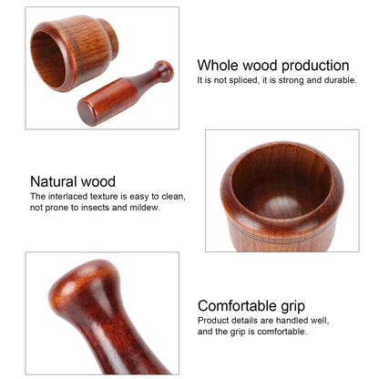 Wooden Garlic Grinder & Mortar Set
