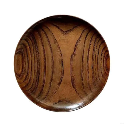Acacia Wooden Plate – Round Solid Fruit & Snack Dish