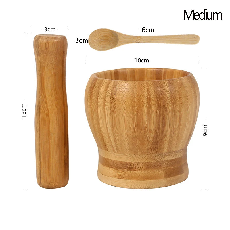Bamboo Mortar & Pestle Set