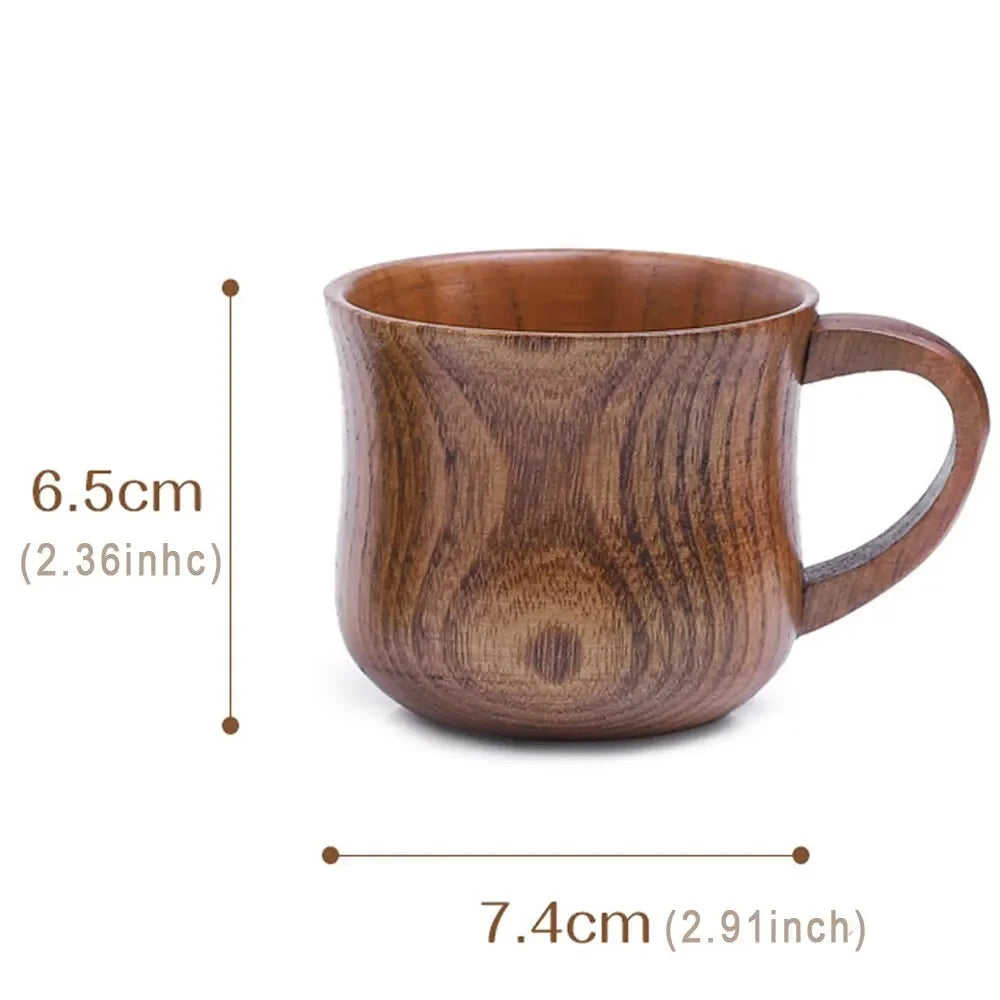 Wooden Cup with Handle – Natural Solid Wood Mug