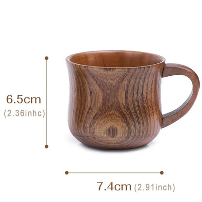 Wooden Cup with Handle – Natural Solid Wood Mug