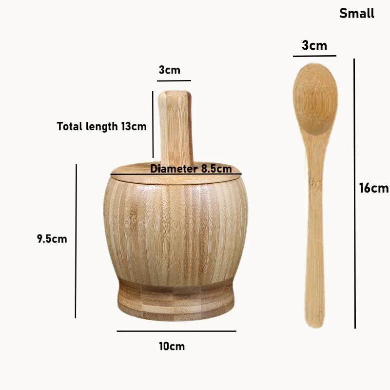 Bamboo Mortar & Pestle Set