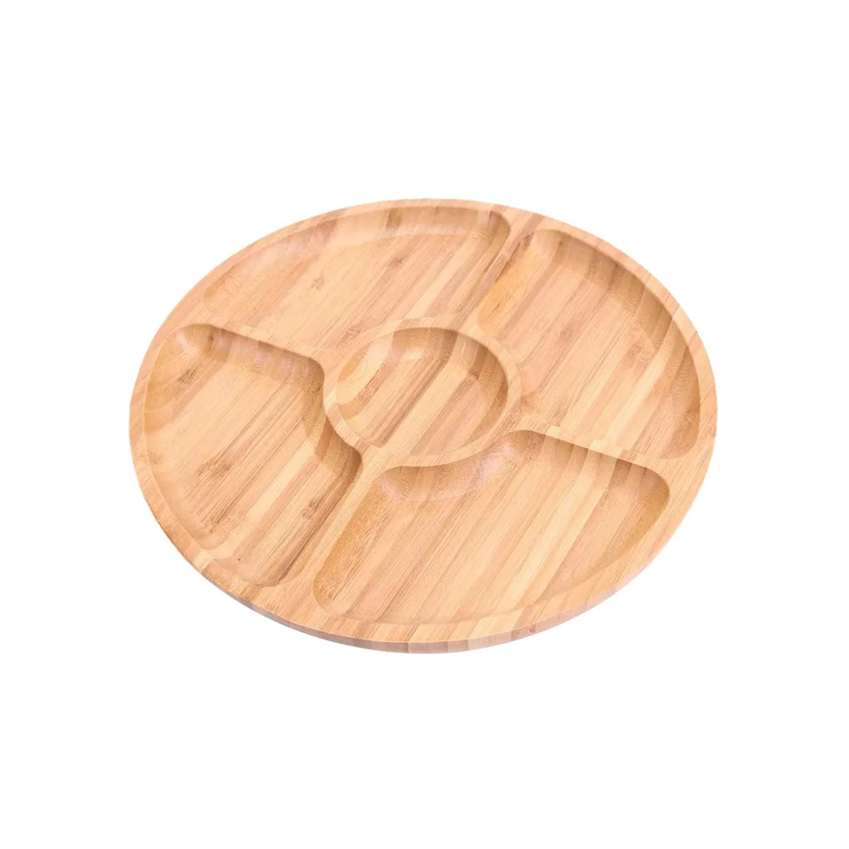 Bamboo Round 5-Section Serving Tray