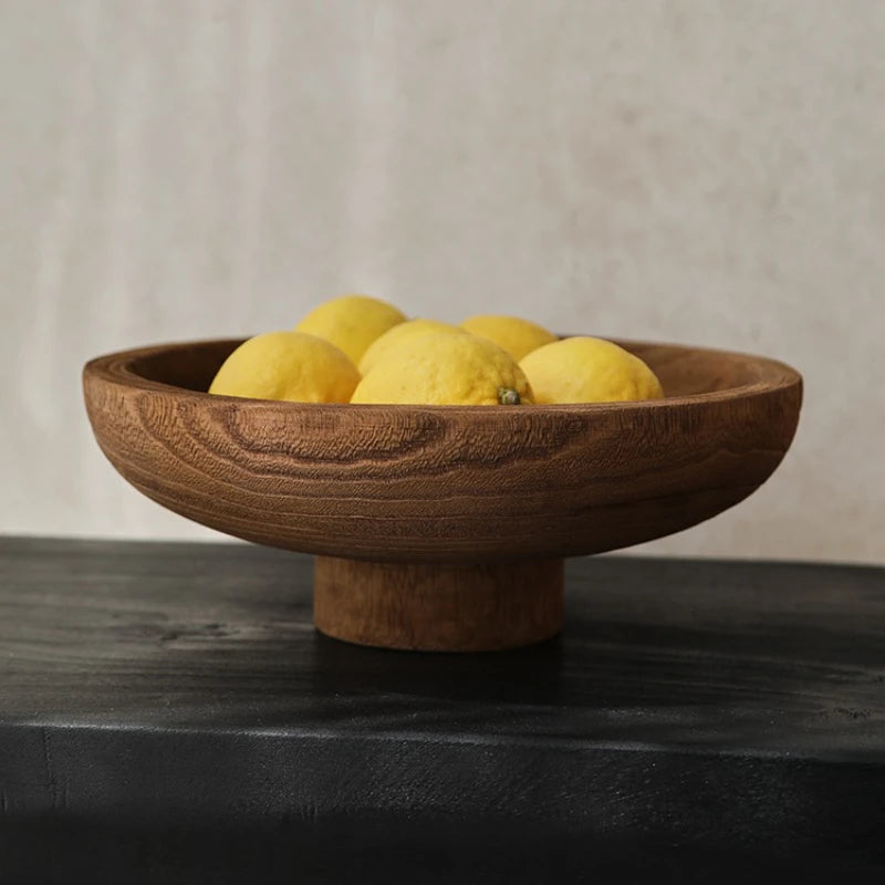 Natural Wooden Fruit Bowl – Wabi-Sabi Style