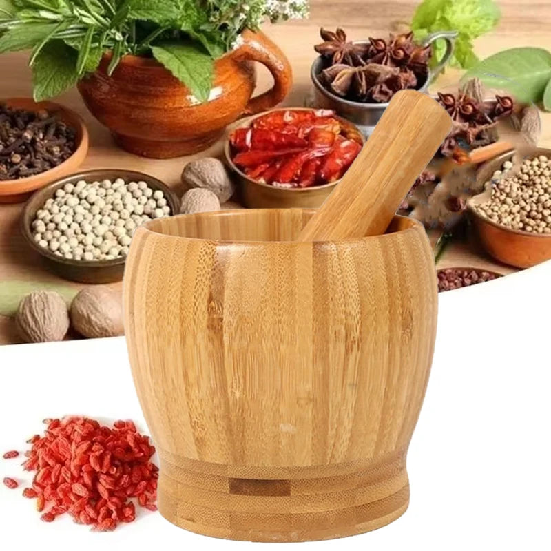 Bamboo Mortar & Pestle Set