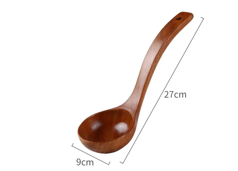 Wooden Soup Spoon with Long Handle